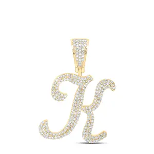 10K Yellow Gold 1.07 CTW Diamond Initial "K" Pendant 4.06 Gram