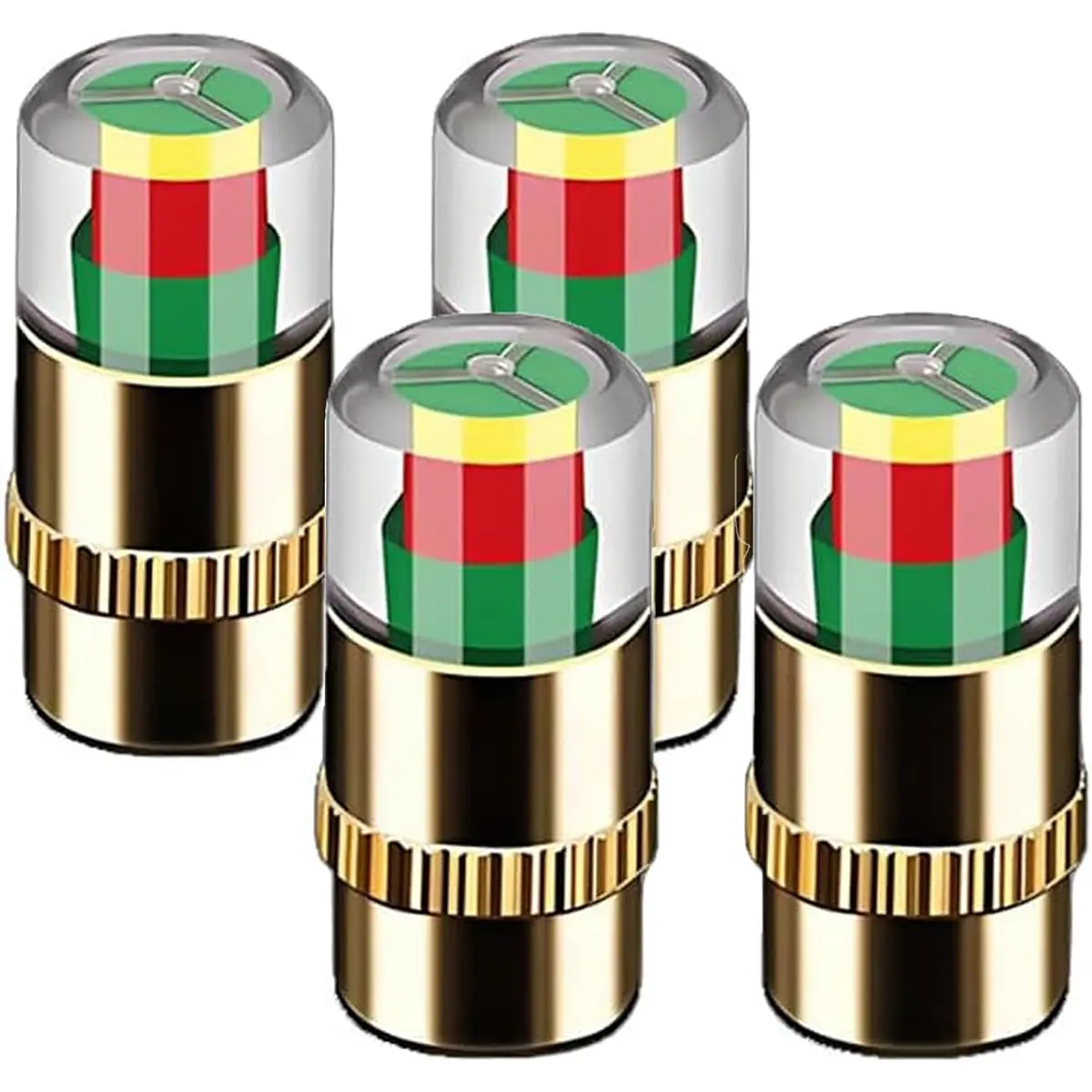 4Pcs Car Tire Pressure Monitor Valve Stem Caps Sensor Indicator 3 Color Eye Alert (Golden,2.2Bar 32PSI) toolupgrade