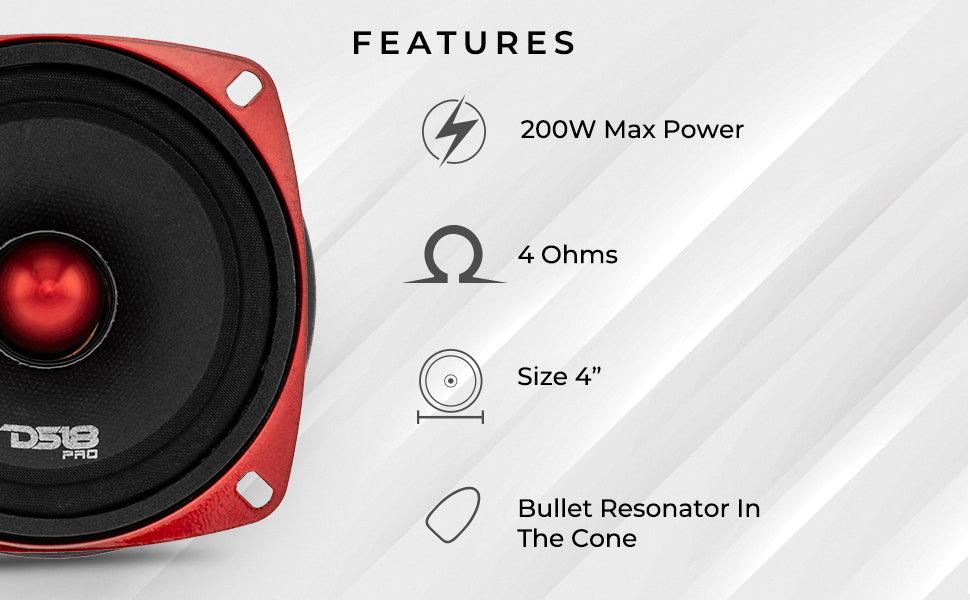 PRO-X 4" Mid-Range Loudspeaker with Bullet | 100W RMS 4-Ohm
