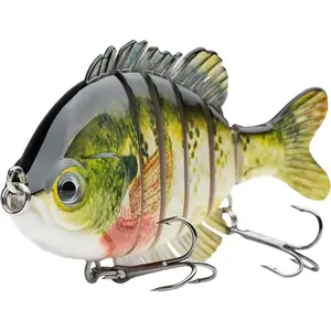SwimPanfish Multi Jointed Panfish Bluegill Swimbaits Hard Topwater Bass Lures Fishing Lure Crank Saltwater 3.5in/0.85oz