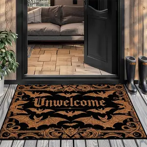 Halloween Bat Print Carpet, Foldable Washable Minimalist Style Rug for Living Room Bedroom Hallway Bathroom Kitchen, Soft Home Decor Mat, Festive Rug, Decorative Rug