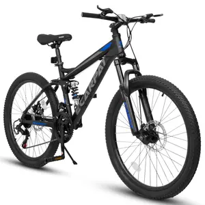 26 Inch Mountain Bike, 21-Speed Disc Brakes, Durable Frame, Front, Rear Dual-Shock Absorption, Unisex for Commuting, Travel, School, Mountain and City Road Cycling adventure  bike bikes high  geared  bike