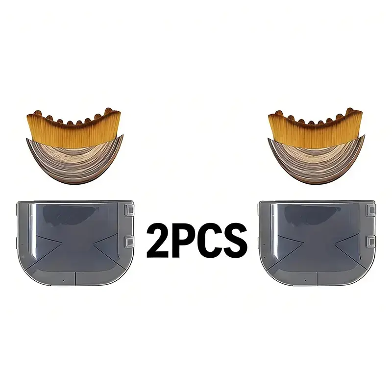 2PCS Lymphatic Contour Face Brush, Manual Lymphatic Drainage Massager, Natural Makeup Brushes with Durable Soft Bristles, Hypoallergenic Ergonomic Facial Cleansing Brush for Sculpting