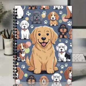 Cute Golden Retriever Theme Coil Notebook, Adorable Dog Design Journal, Perfect for Pet Lovers and Daily Use, Stylish Stationery