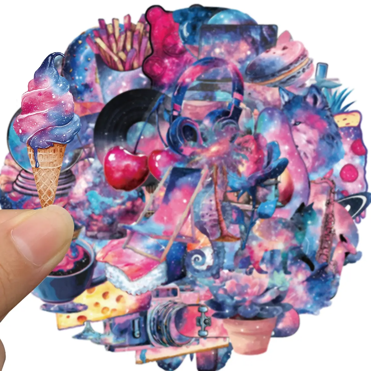 50pcs Fantasy Moon & Celestial Vinyl Stickers, Aesthetic Waterproof Decals for Scrapbook, Journal, Laptop, Mirror, Phone, Dreamy Galaxy Art