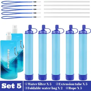 Portable Emergency Water Straw Filter, Lightweight & Reusable Design, Ideal for Camping Hiking Traveling Outdoor Adventures