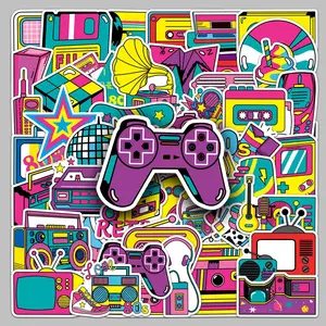 50PCS Vintage 80s Series Stickers, Decorative Decal, Decals Stickers, Suitable for Faith-based Designs Such As Scrapbooks, Diaries, Laptops, Water Bottles, Cars, Etc., As Gifts with Positive Messages