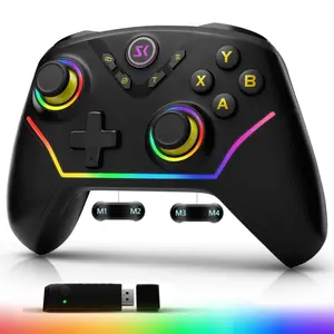 PC Controller with Hall Effect Joysticks & Triggers, 1000Hz Polling Rate, Trigger Locks,  Pro Gaming Controller for PC/Steam/Luna/ - 4 Macros and Turbo, Dynamic RGB, Black