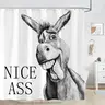 PAUSEBOLL Animal Polyester Shower Curtain - Rustic Farmhouse Bathroom Decoration Accessories, Unique Humorous Donkey/Cow/Giraffe Prints, Shape-hold Waterproof Fabric, Machine Washable, Do Not Bleach Home Supply