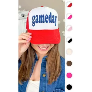 Glitter Game Day Trucker Hat - Sparkle & Spirit #GameDayHat #TruckerStyle #GlitterVibes