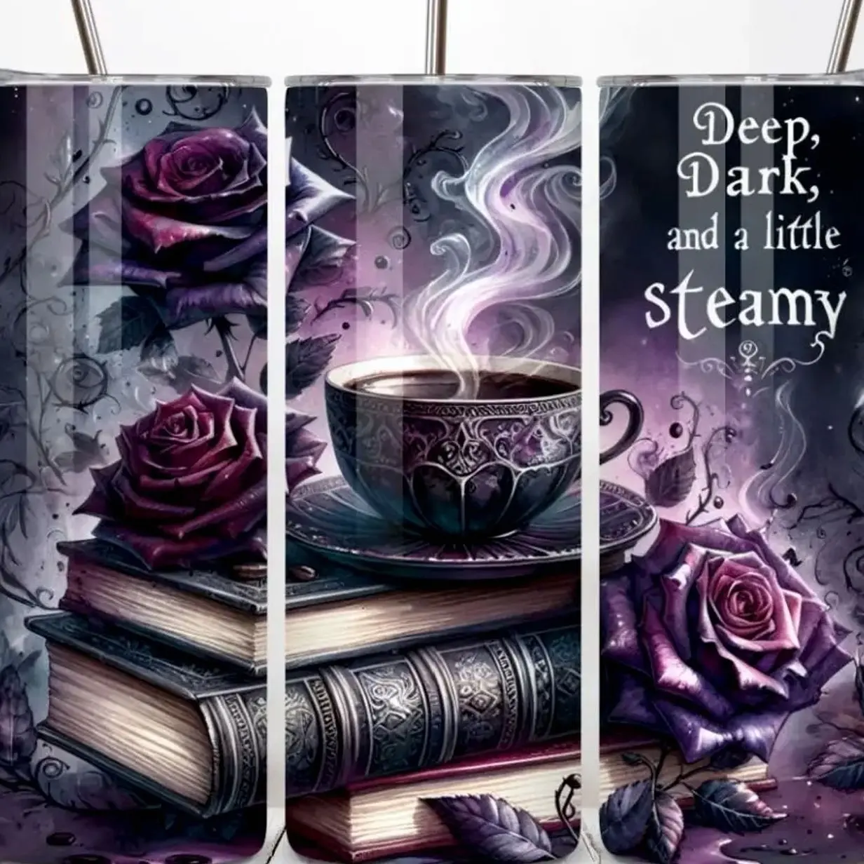 Dark Romance Skinny Tumbler 20 OZ - Deep Dark & A Little Steamy
