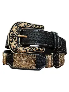 Western Style Centenary Leather Belt Concho Cinto Vaquero Concho Centenario de Piel