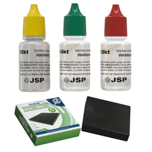 JSP Gold Testing Acid Kit 10K 14K 18K with GTE Stone for Jewelry Purity Test 4-Piece Set Fresh Acids Travel Size JSP Gold Testing Acid Kit 10K 14K 18K with GTE Stone for Jewelry Purity Test 4-Piece Set Fresh Acids Travel Size