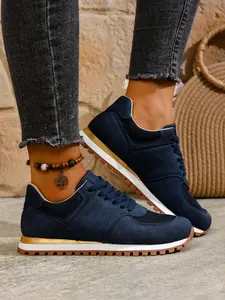 Women's Leopard Print Lace-Up Sneakers, Unique Accents, Thick Sole Design, Fashionable Sports Shoes for 2026