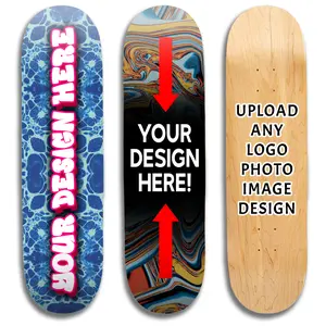 VulgrCo Custom Personalize Your Own Skateboard 31" X 8" Customized Upload Your Own Image Wall Art Skateable