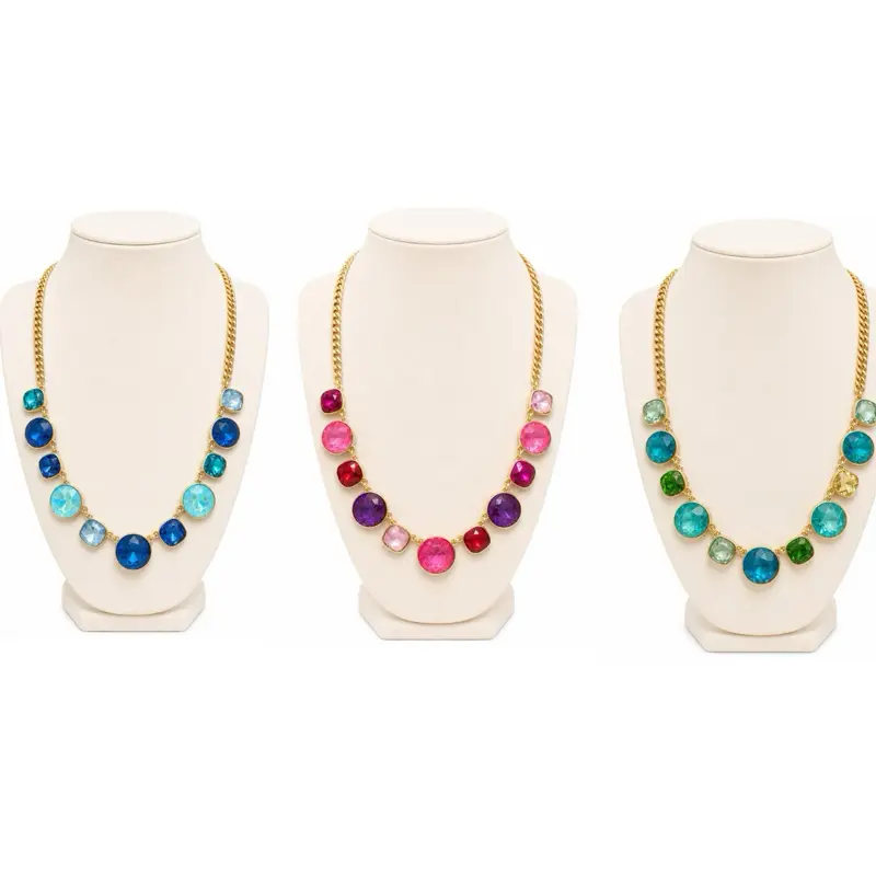 Women's Multi-Round Half Gemstone Necklaces, Fashion Jewelry for Women