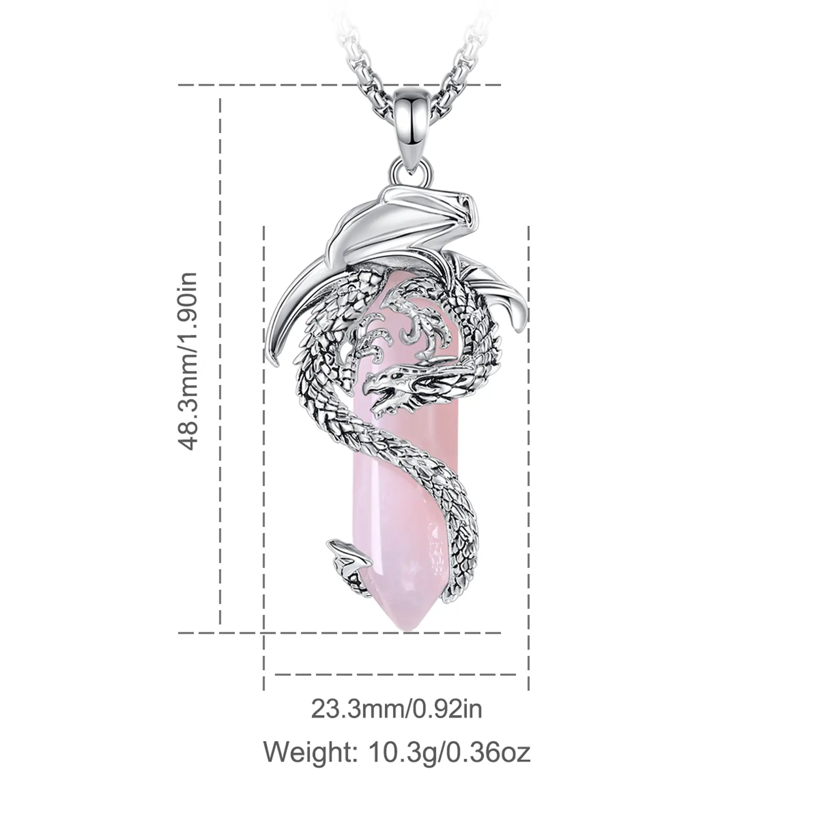 Style 3 Dragon - Wrapped Pink Quartz
