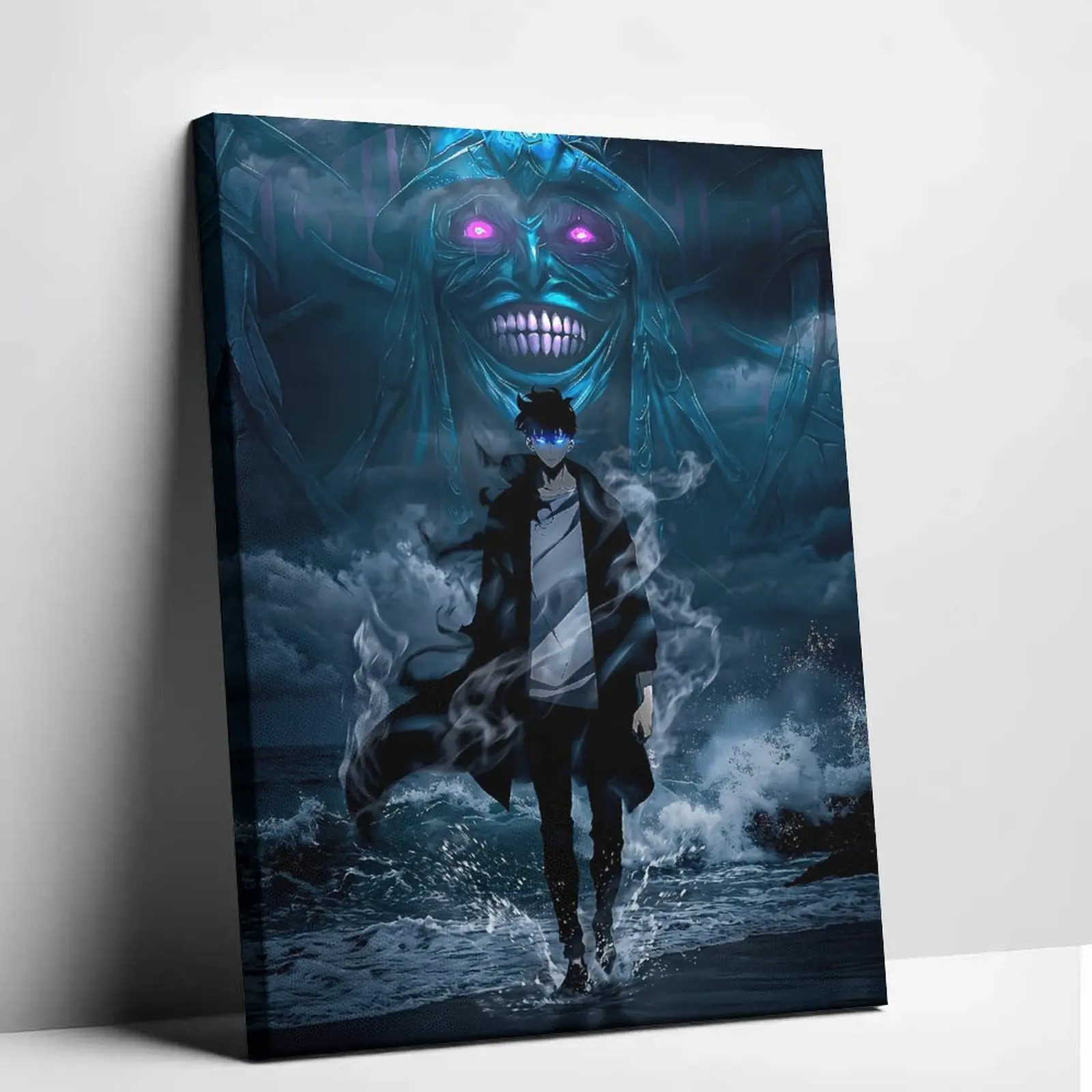 Solo Leveling Sung Jinwoo Shadow Monarch Canvas Painting Dark Aesthetic Unframed Poster Epic Game Room Decor Gift
