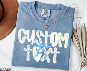 Comfort Colors® Custom Shirt, Custom Text Shirt, Personalized Quote Shirt, Custom Message Gift Tee, Coquette Bow Shirt, Customizable Name, Personalized Gift