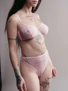 Ursula Underwire Bra Baby Pink Mesh