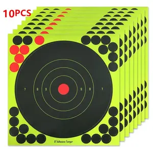 Fluorescent High Visibility Target Stickers for Gun Shooting, Adhesive Archery Dart Aim Labels, 10 Sheets, Training Test Stickers, Durable Adhesive Paper