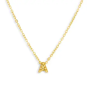 EVRY JEWELS Gold or Silver Plated Women's Hypoallergenic Crystal Initial Necklace