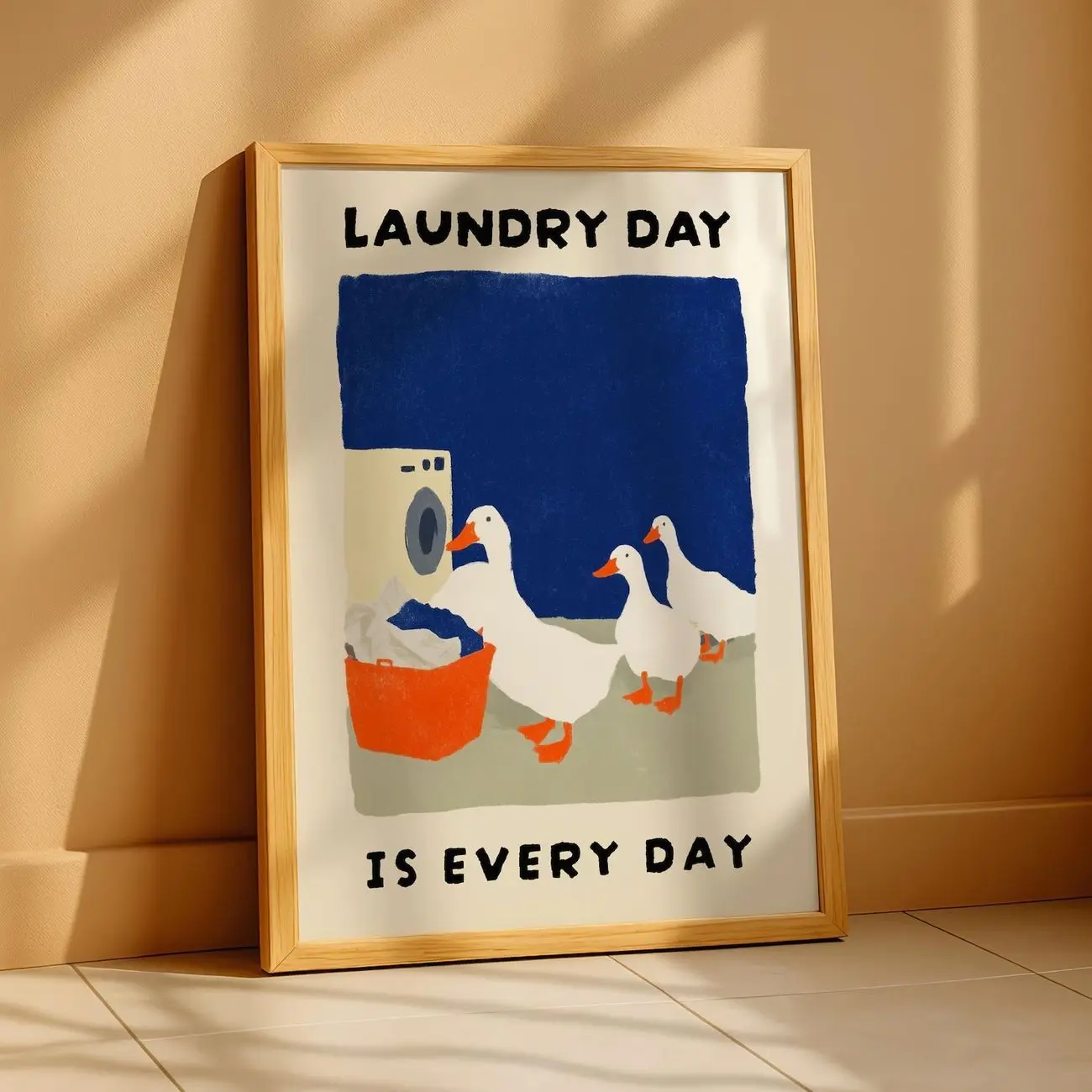 Funny Duck Laundry Room Art Print, Cute Farmhouse Wall Decor, Animal Laundry Poster 5