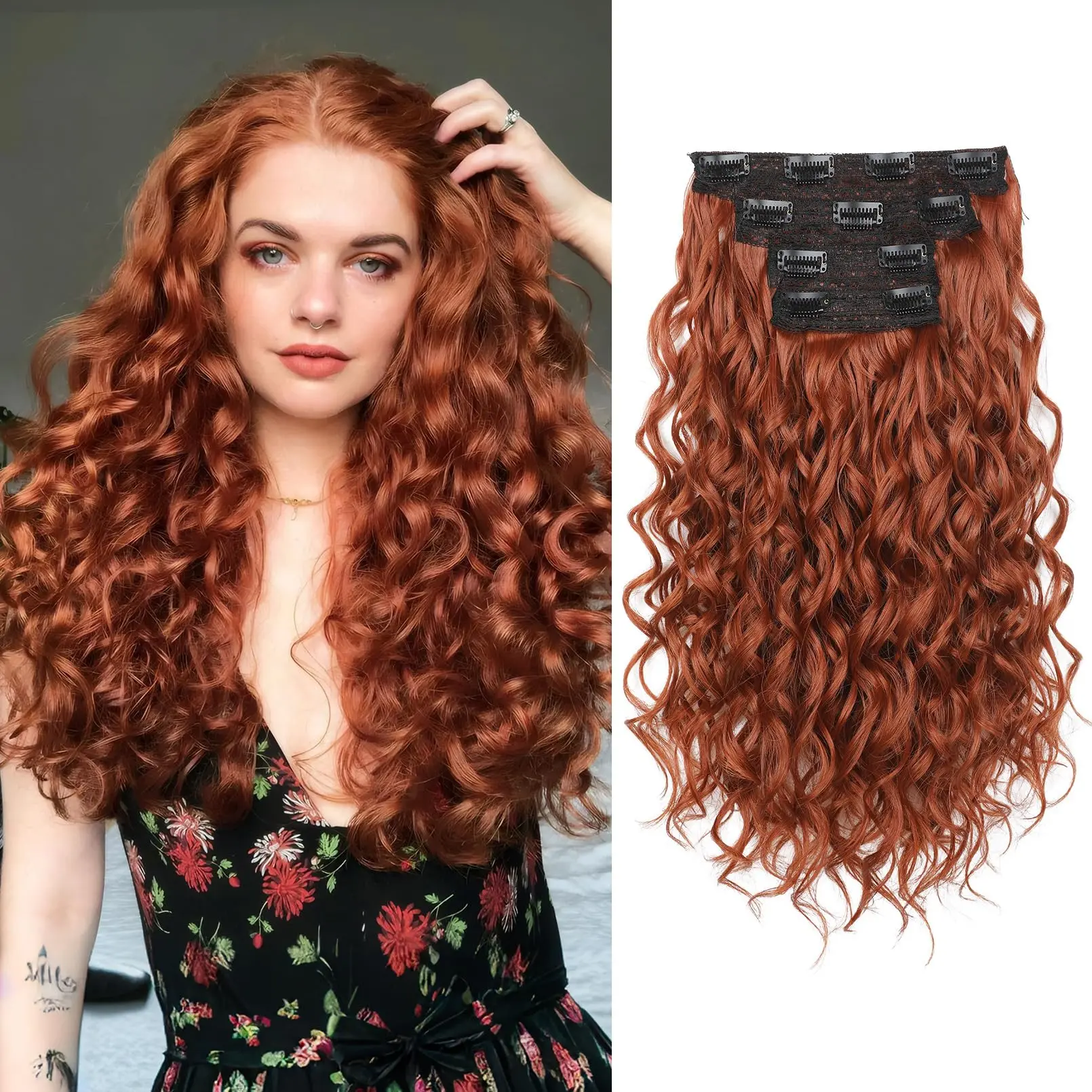 16inch Curly Copper Red