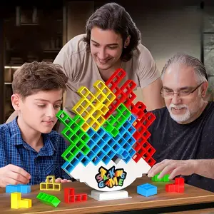 Multi-Size Balance Stacking Game - 32/48/64/80/96 Pieces Brain Challenge Toy for Kids & Adults, Party/Family/Dorm/Team