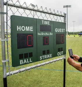 Portable LED Digital Mobile Scoreboard Kit for Coaches, Bluetooth-Free iOS & Android App Control, 90+m Range, All-Weather Compact Durable & Lightweight, Industrial-Grade Polymer Sports Scoreboard (Basketball, Football, Tennis)