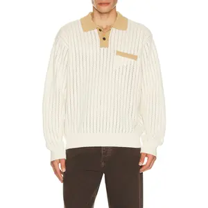 Obey Jasper Polo Sweater in Unbleached Multi