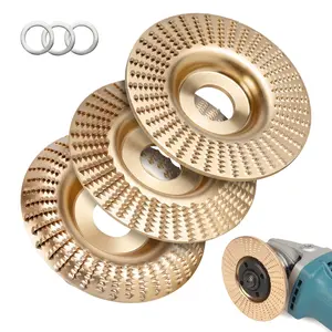 Upgraded 3PCS Wood Carving Disc Set for 4" or 4 1/2" Angle Grinder with 5/8" Arbor, Grinding Wheel Shaping Disc for Wood Cutting, Grinder Cutting Wheel Attachments