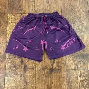 Purple shooting star mesh shorts