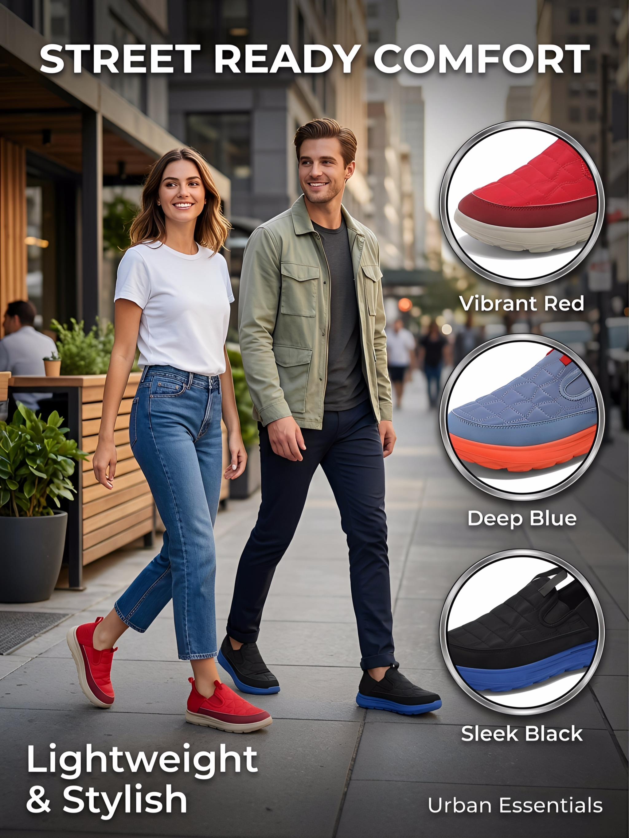 Water-Resistant Unisex Slip-On Shoes, Lightweight EVA Sole, Easy On/Off, Ideal for Daily Wear