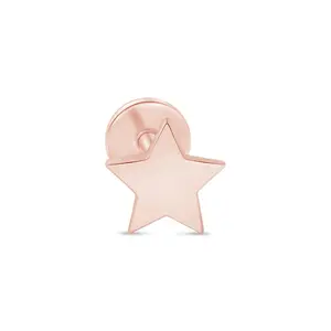 Star Flat Back Stud in Solid 14k Rose Gold