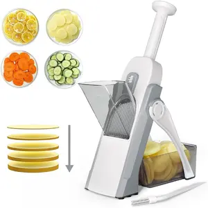 Safe Mandoline Slicer for Kitchen, Potato Slicer for Chips, Vegetable & Food Slicer,Thickness Adjustable 0.1-8 mm, Kitchen Faster Slice Artifact (Only Slicer)