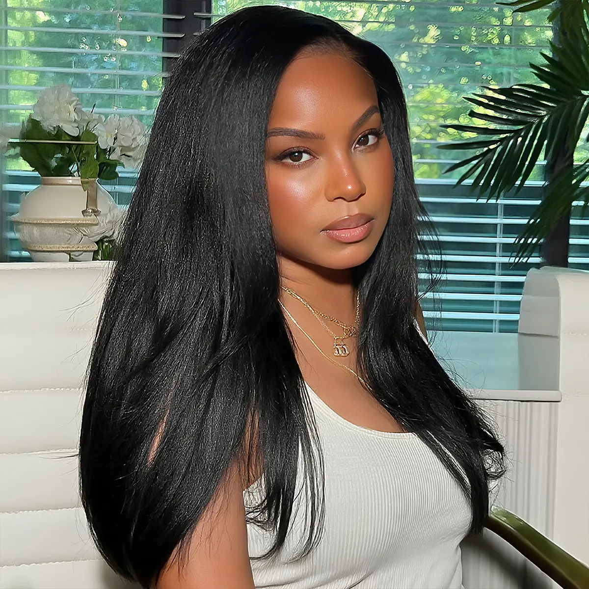 Mscoco Hair Natural Black Color 3 In 1 Half Wig Pre-Styled Yaki Straight/Yaki Body /Bouncy Deep/Kinky Curly with Adjustable Drawstring for Most People Easy to Wear  Human Hair Customizable Fit - Headband