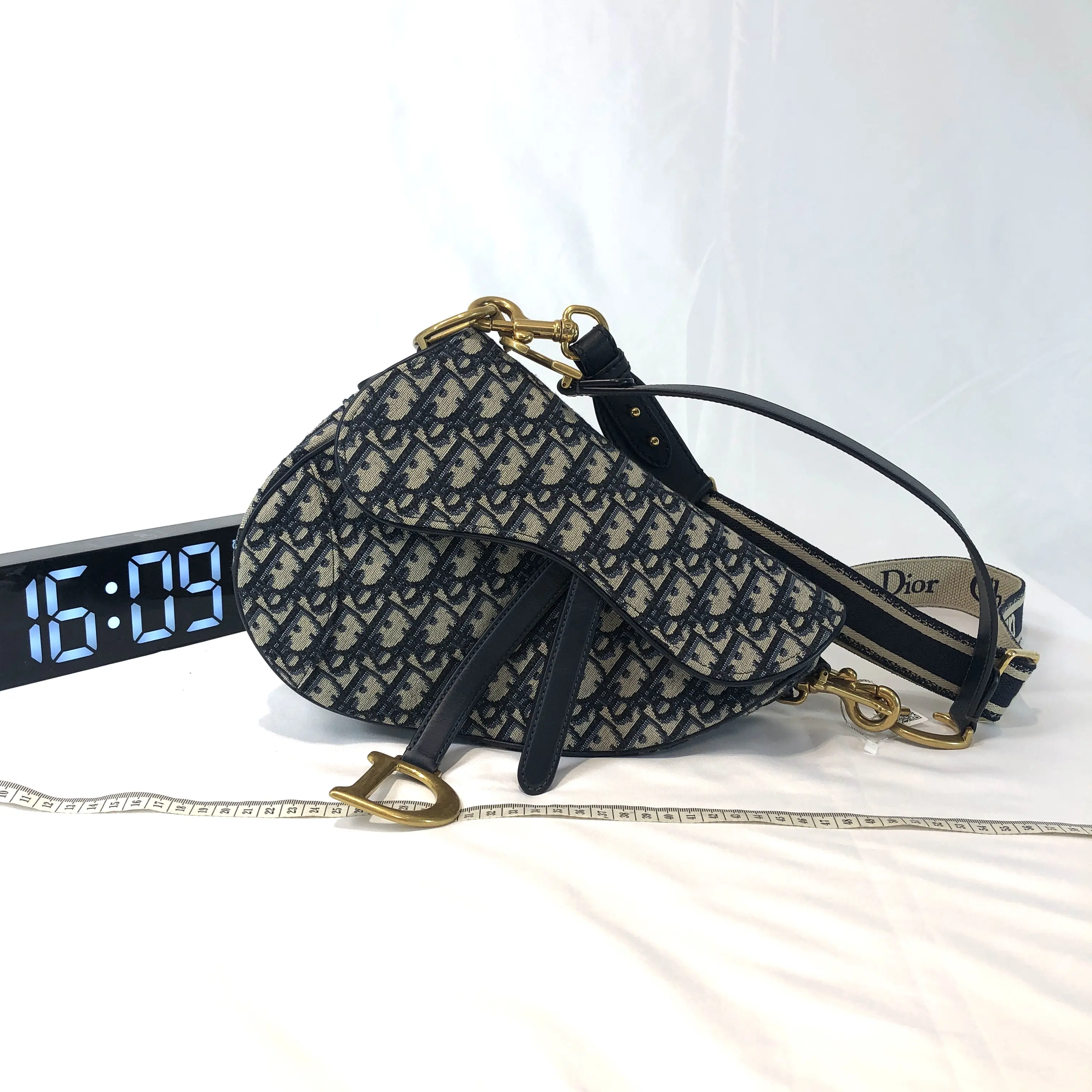 Pre-owned Dior Leather Shoulder bags Saddle Bag Oblique Jacquard 24467315