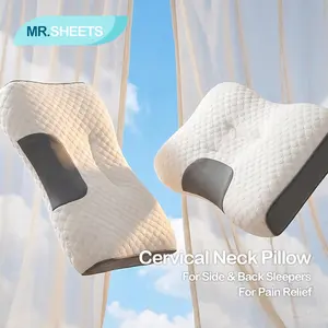 [Mother's Day Gift]NTBAY Cervical Neck Pillow,for Pain Relief,Ergonomic Support,for Side & Back Sleepers,Orthopedic,Contour Pillow