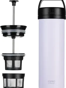 ESPRO Go P0 Ultralight Travel French Coffee Press Brewing Camping Patented Technology Vaccuum Pots Stainless Steel Tea