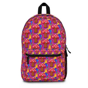 Colorful Mushroom Backpack, Trendy School Bag, Youth Backpack, Cute Travel Pack, Festival Gear, Eco-Friendly Backpack