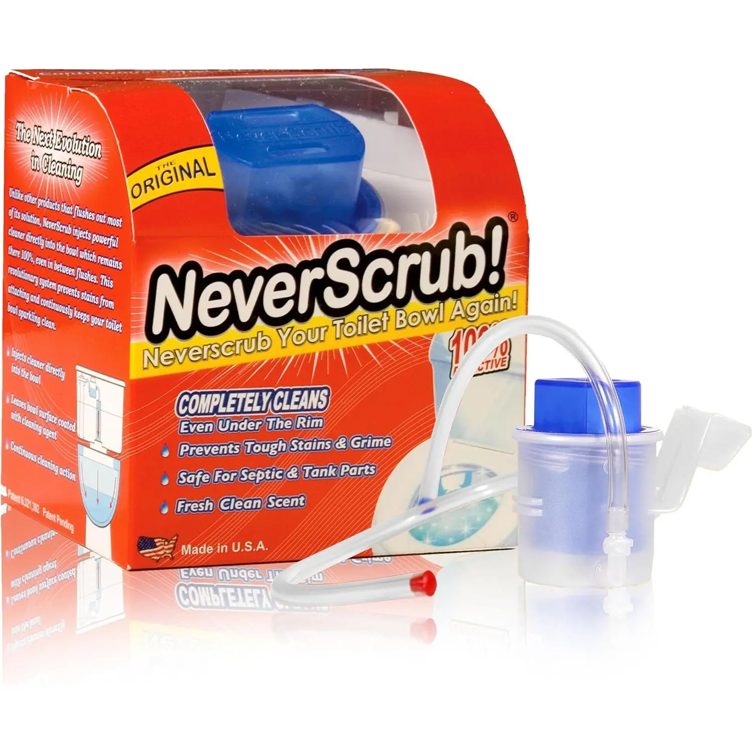 Self Cleaning Toilet System - Automatic Toilet Bowl Cleaner with Starter Cartridge, Lasts Up 3 Months Continuous Cleaning - Refillable Toilet Bowl Cleaner for Stains, Rings, and Odor