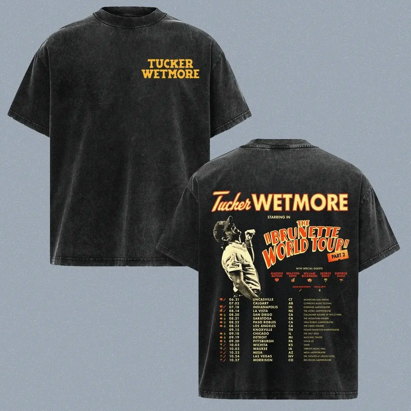 Tucker Wetmore Tour 2026 Washed Vintage T-Shirt, Unisex Shirt, Music Artist Tee, Country Music Fan Apparel, Graphic Tee Casual Cotton 43W
