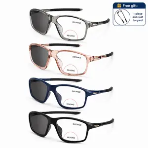Bifocal Photochromic Reading Glasses for Men Women, Light Adaptive Readers with Clear Top Distance Lens, Lower Reading Zone, Lightweight Outdoor Sun Readers