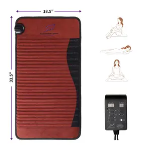 Far Infrared Heated Pad with Natural Amethyst, 2-Coil Design, Low EMF, Thermal Warm Back & Lower Back Heating Pad, Model D85, Ideal for Post-Workout Muscle Ease & Home Relaxation