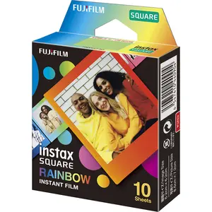 Fujifilm Instax SQUARE Rainbow Instant Film, 10 Exposures
