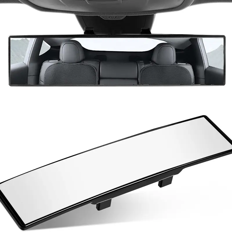 Universal 11.81 Inch Panoramic Convex rear view mirror, Interior Clip-on Wide Angle to Reduce Blind Spot Effectively for Car SUV Trucks