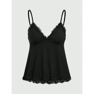 Fairycore Women's Spaghetti Strap Lace Patchwork Camisole