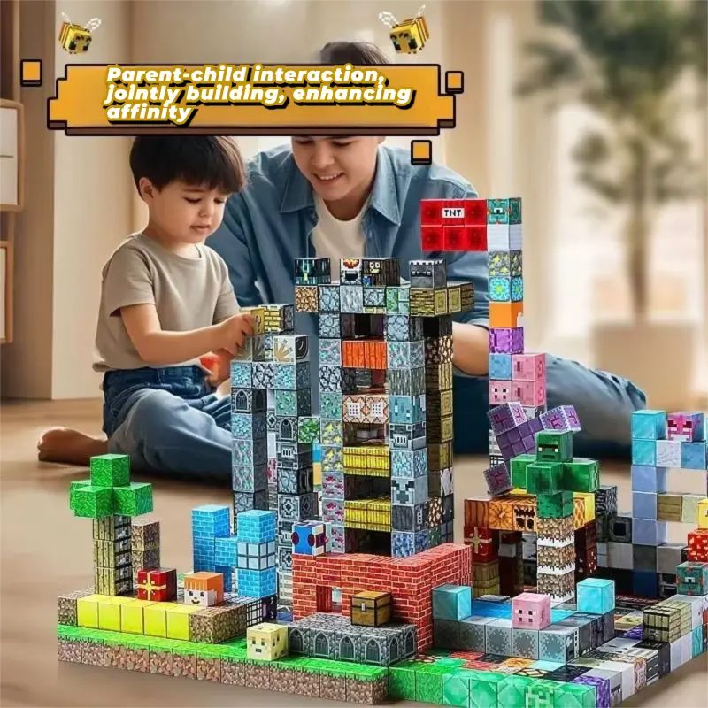 My world changeable magnetic cube building blocks assembly DIY building block magnet children's educational toy gift