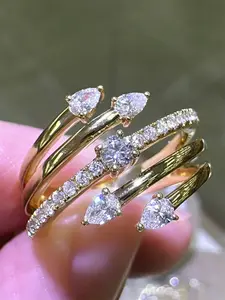 1 PC Luxury Cubic Zirconia Ring For Women For Wedding Engagement Party Jewelry Valentine's Day Gift
